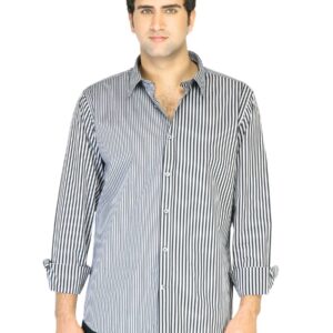 United Colors of Benetton Men Grey Striped Shirt