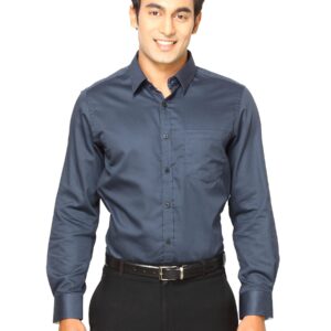 Indigo Nation Men Club Satin Hot Stepper Navy Blue Shirt