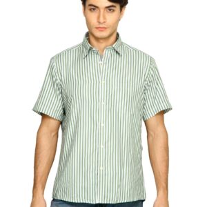 Indigo Nation Men Stripes White Shirts