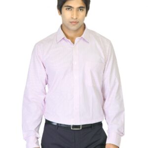 Mark Taylor Men Striped White Shirt