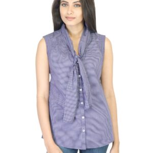 United Colors Of Benetton Women Check Blue Shirt