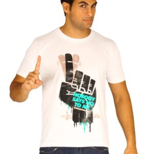 Myntra Men's Nobody Says No To Me White T-shirt