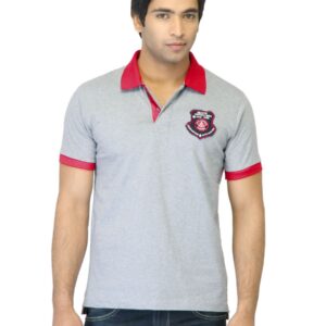 Flying Machine Men Grey Polo T-shirt