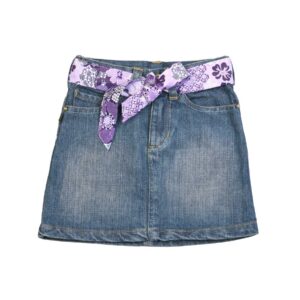 Doodle Girl Denim skirt with belt Blue Skirts