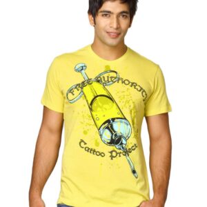 Free Authority Men's Tattoo Gun Lime Yellow T-shirt