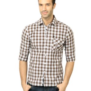 U.S. Polo Assn. Men Check Brown Shirt