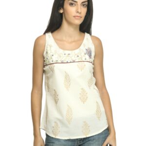 Mother Earth Women Printed Cream Top