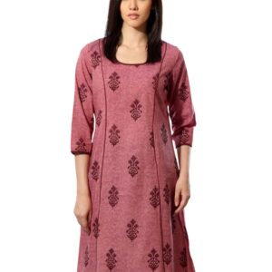 Fabindia Women Printed Pink Kurta
