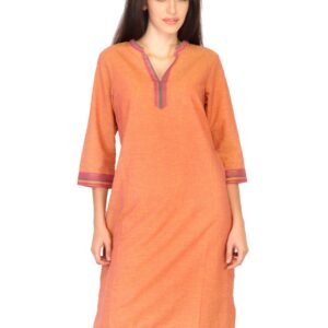 Aurelia Women Solid Pink and Yellow Kurtas