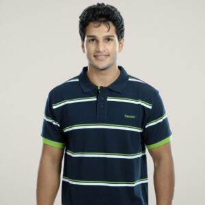 Reebok Men Navy Blue Polo T-shirt