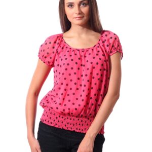 ONLY Women Crepe Printed Pink Top