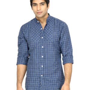 United Colors of Benetton Men Check Blue Shirt