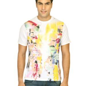 Probase Men Printed White Tshirts