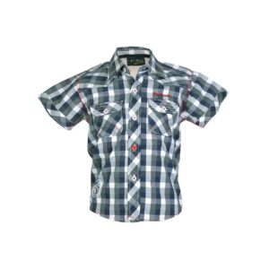Doodle Kids Boy Check Blue Shirt