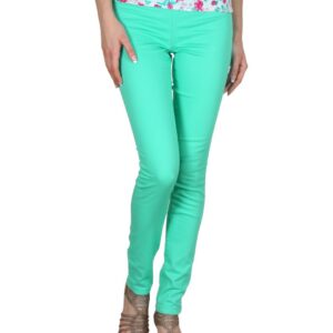 Pieces Women Green Jeggings