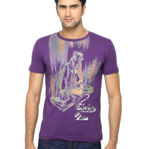 Status Quo Men Printed Purple T-shirt