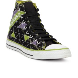 Converse Unisex Printed Black & Green Shoes