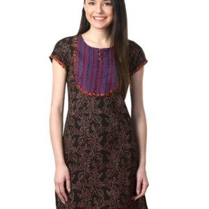 Mother Earth Women Black Kurta