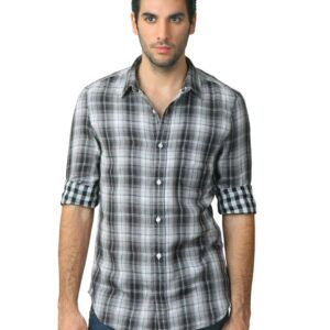 French Connection Men Grey Check Shirt