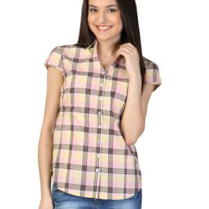Arrow Woman Pink & Yellow Check Shirt