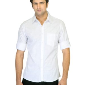 Indigo Nation Men Printed White Shirt