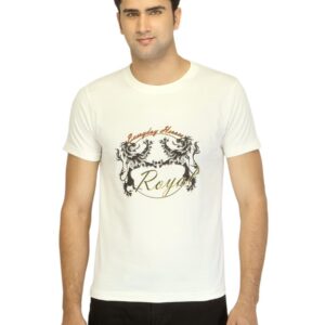 Myntra Men Royal Off White T-shirt