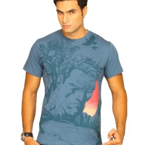 Superman Men's Anger Moon Blue T-shirt
