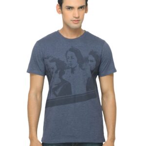 Music Men Printed Blue T-shirt