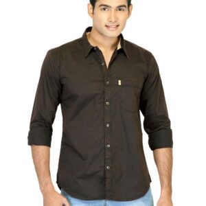 Basics Men Brown Slim Fit Shirt