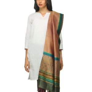 Fabindia Women Orange Tussar Dupatta