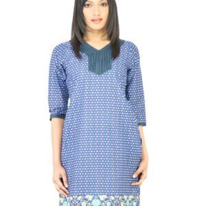 Vishudh Women Printed Blue Kurta