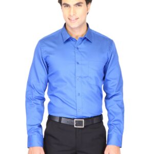 Mark Taylor Men Solid Blue Shirts