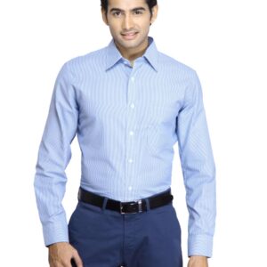 Mark Taylor Men Blue Striped Shirts