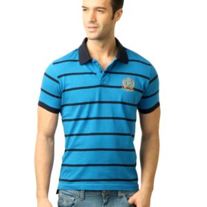 U.S. Polo Assn. Men Stripes Blue Polo Tshirt
