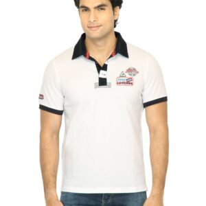 United Colors of Benetton Men Solid White Polo Tshirt