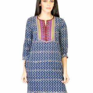 Mother Earth Women Blue Printed Kurta