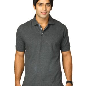 Proline Men Charcoal Grey Polo T-shirt