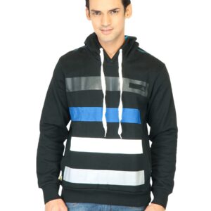 ADIDAS Men Sf Striped Hood Black Sweatshirts