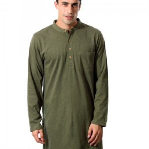 Urban Yoga Men Solid Olive Kurtas