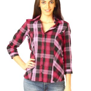 Jealous 21 Women Checks Pink Shirt