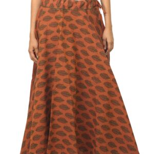 Fabindia Women Printed Rust Skirt