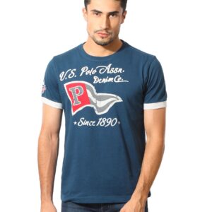 U.S. Polo Assn. Denim Co. Men Printed Navy Blue T-Shirt