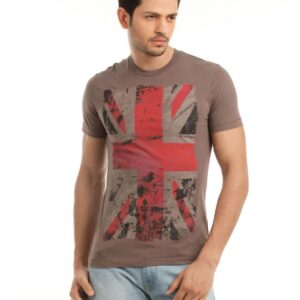 French Connection Men Brown Printed T-shirt