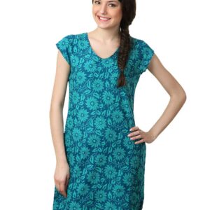 Alma Women Blue & Green Kurta