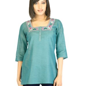 Aurelia Women Turquoise Blue Kurti