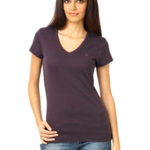 United Colors of Benetton Women Solid Purple T-shirt