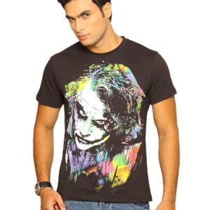 Dark Knight Men's Joker Color Splash Black T-shirt