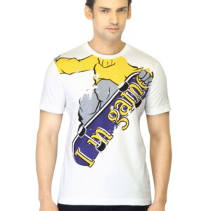 ADIDAS Men White Printed T-shirt