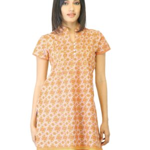Folklore Women Orange Printed Kurta