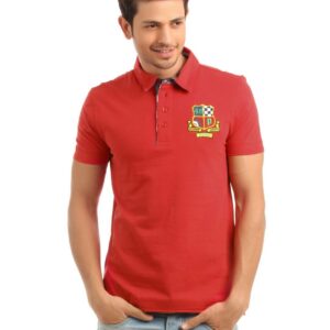 Puma Men Red Polo Neck T-shirt